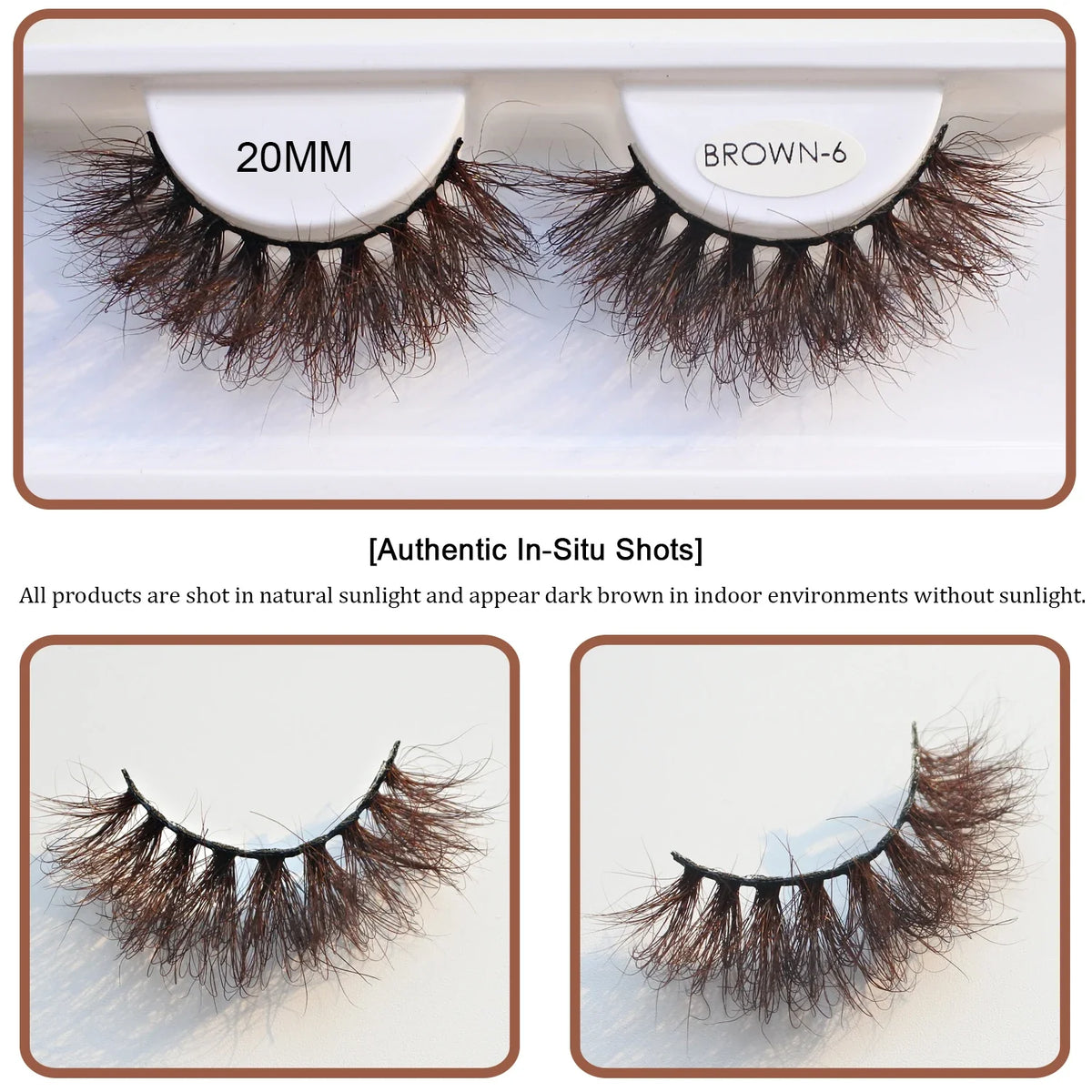RED SIREN Brown Fluffy Mink Lashes 2026 New Design Luxurious Soft Natural Strip Lashes Cosplay Mink False Eyelashes Supplies