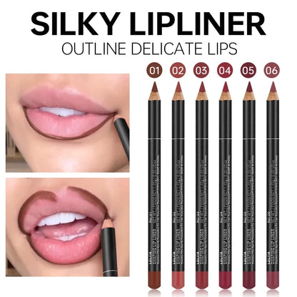 Velvet Matte Lip Liner, Waterproof Non-Fading Long Lasting Lip Pencil, Smooth Application Lip Contour Makeup for Women