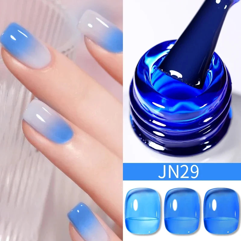 BORN PRETTY 10ml Blood Red Jelly Gel Nail Polish Halloween Nails Art Gel Polish Sheer Translucent Nail Gel for Winter Manicure