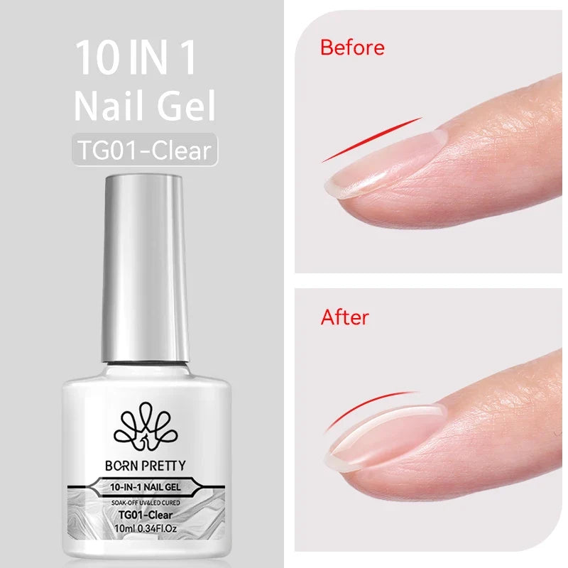BORN PRETTY 10ml Sliver Carat Mirage Reflective Glitter Gel Nail Polish Sparkling Ultra Shine Soak Off UV Nail Art Gel Varnish