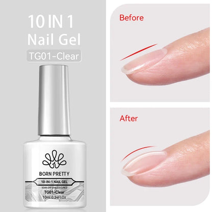 BORN PRETTY 10ml Sliver Carat Mirage Reflective Glitter Gel Nail Polish Sparkling Ultra Shine Soak Off UV Nail Art Gel Varnish