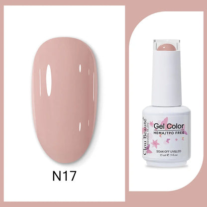 Clou Beaute 15ml Red Black White Green Neon Gel Nail Polish Base Top Coat Velvet Top 400 Colors Semi Permanent Gel Nail Varnish