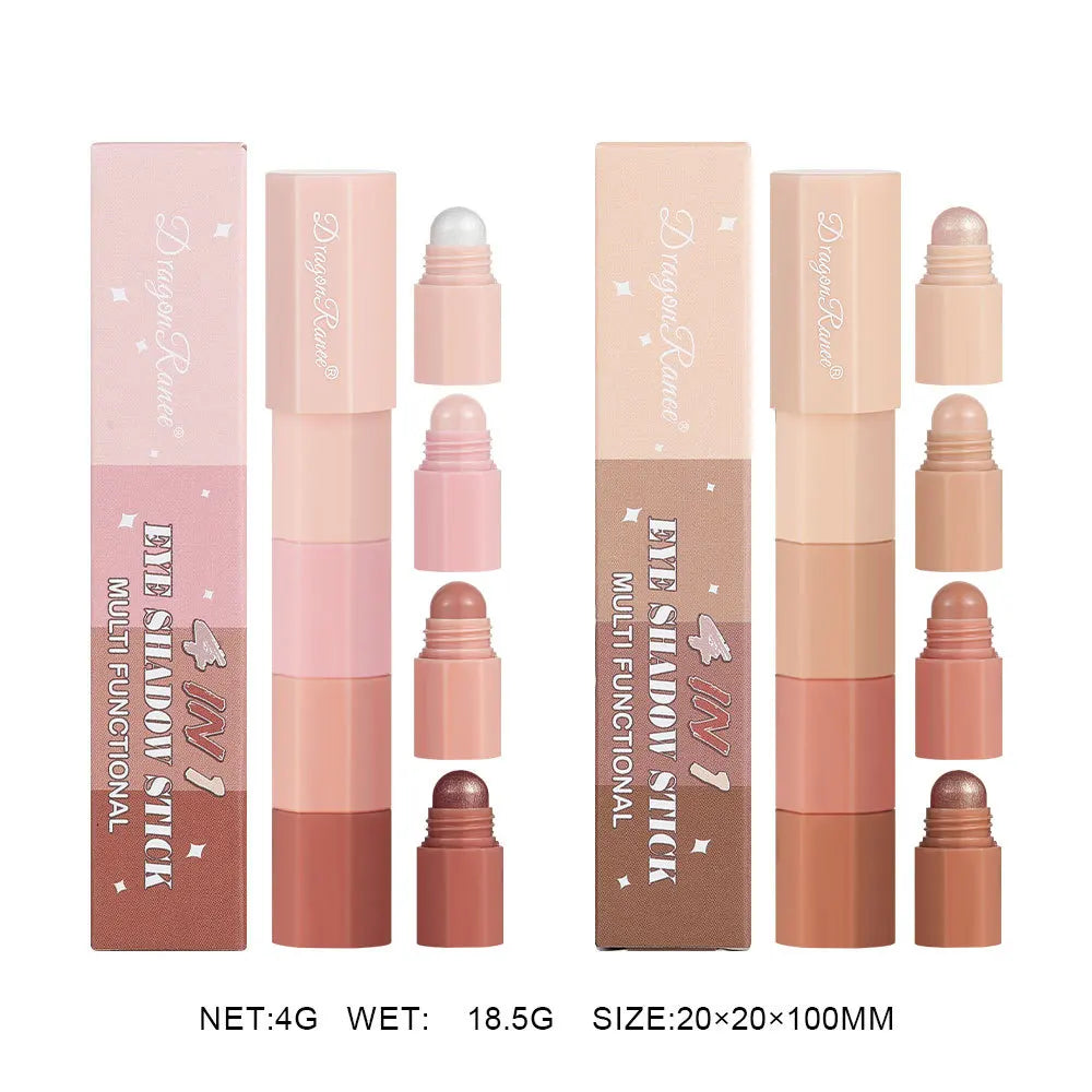 Dragon Ranee 4 color/set Lazy Eyeshadow Pencil Waterproof Non-Smudge Highlighter Silkworm Pencil Pearlescent