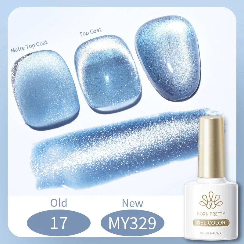 BORN PRETTY 10ml Silver Water Light Cat Magnetic Gel Nail Polish Nail Supplies Vernis Semi Permanent Gel for Fall Winter Nails
