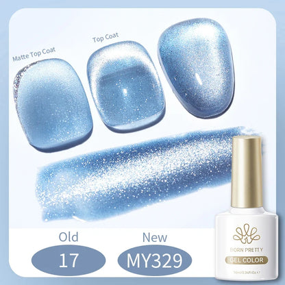 BORN PRETTY 10ml Silver Water Light Cat Magnetic Gel Nail Polish Nail Supplies Vernis Semi Permanent Gel for Fall Winter Nails