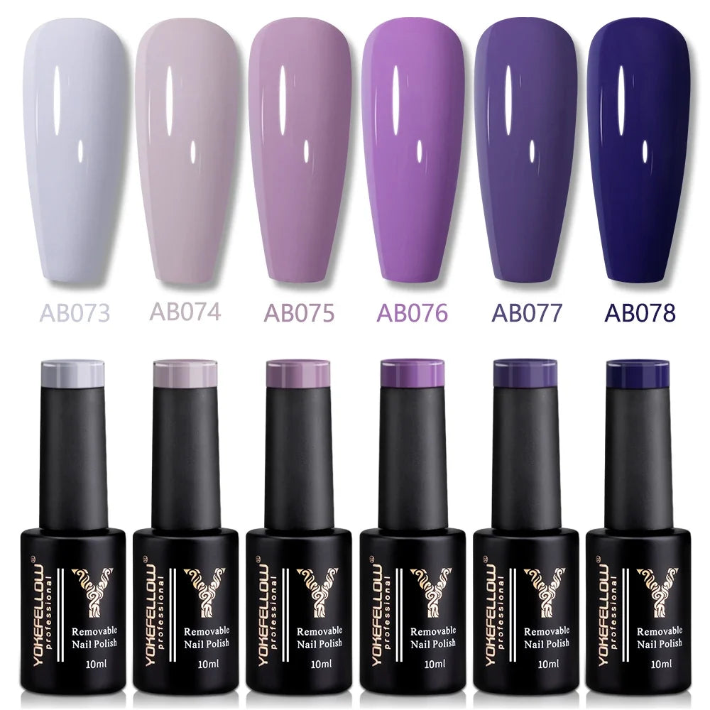 YOKEFELLOW 2022 New Color 10ML Nail Gel Polish Semi Permanent Gel Varnish Base Top Coat 122 Soak Off Colors Organic Nail Varnish