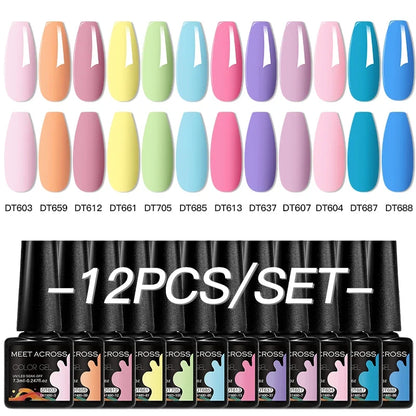 12pc All-season Nail Gel Polish Set Multicolor TPO HEMA Free Long-Lasting UV LED Nail Supplies for Women Daily & Party Wearing