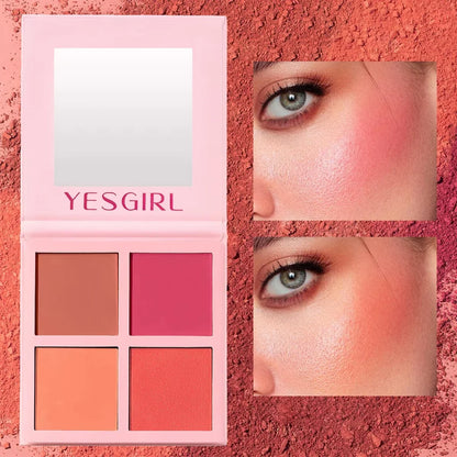 CLEARANCE SAL Four Color Matte Powder Blusher Low Saturation Soft Fog Powder Red Blusher Brightens Christmas gift