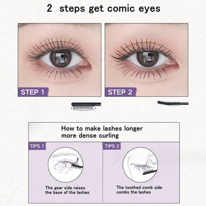 Judydoll Dual-Ended Mascara Waterproof Volumizing Curling Lengthening - Smudge Proof Fiber Brush, 2-in-1 Clump-Free Formula