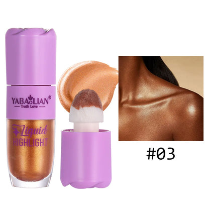 3 Color Face Liquid Highlighter Bronzer Contouring Highlight Fluid Makeup Face Shimmer Shine High Lighter Iluminador Maquillaje