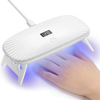 2-in-1 Handheld & Desktop UV Nail Lamp: Dual-Wavelength Fast Curing with 4-Timer Settings & Portable Design