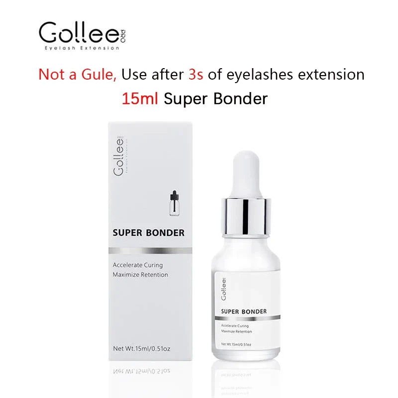 Gollee 1s Dry Eyelashes Adhesive Mixed Floral Fragrance Eyelash Extension Glue with Bonder Glue Lash Accelerator Waterproof Bond