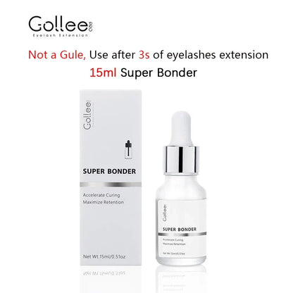 Gollee 1s Dry Eyelashes Adhesive Mixed Floral Fragrance Eyelash Extension Glue with Bonder Glue Lash Accelerator Waterproof Bond