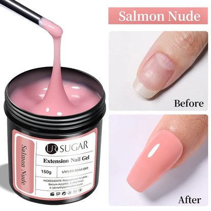 UR SUGAR 150g Rubber Base Gel Nail Polish Sparking Aurora Glitter Rubber Varnish Soak Off Semi permanent UV LED Gel Manicure
