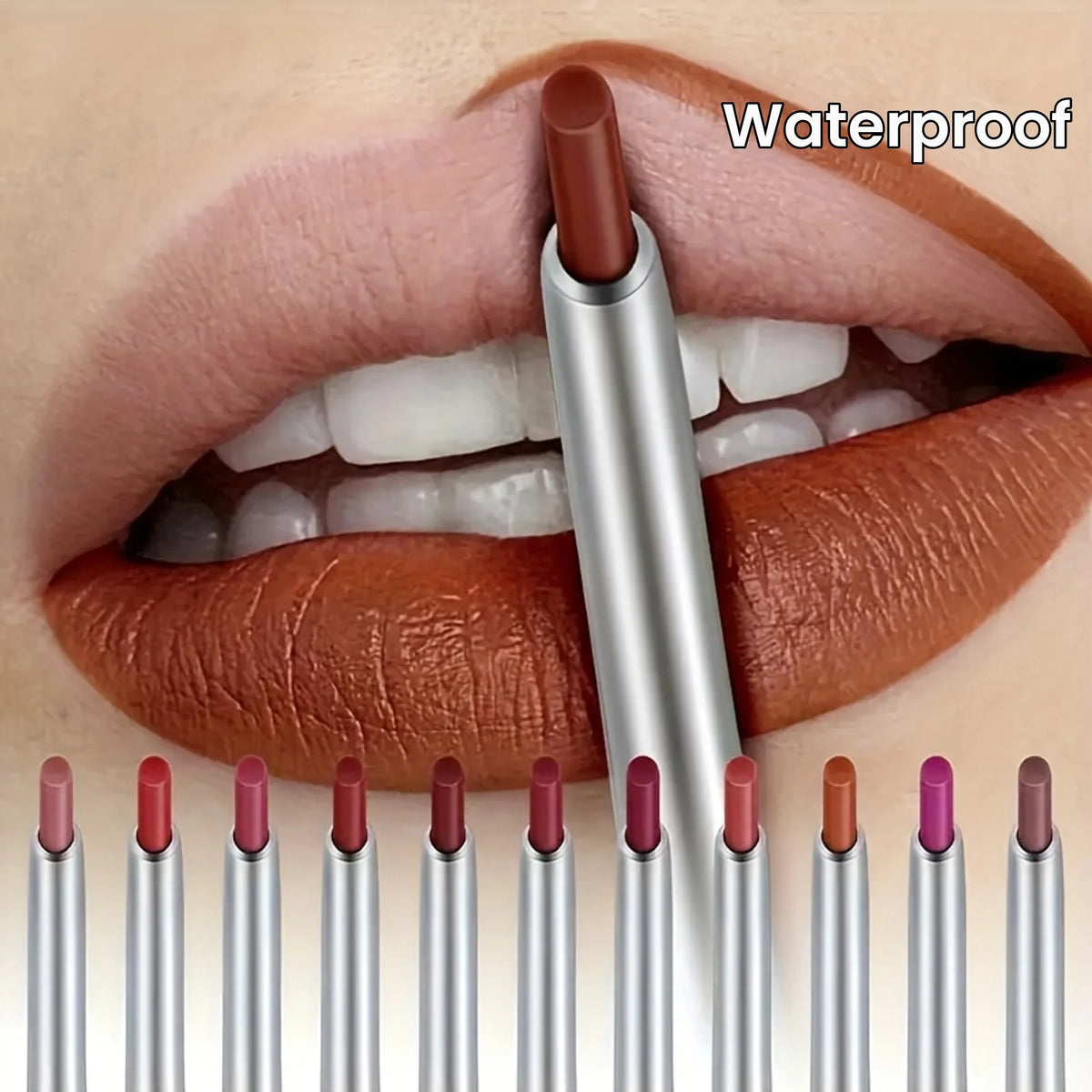 Waterproof Matte Lipliner Pencil Red Contour Tint Lipstick Long Lasting Non-stick Cup Moisturising Lips Makeup Cosmetic