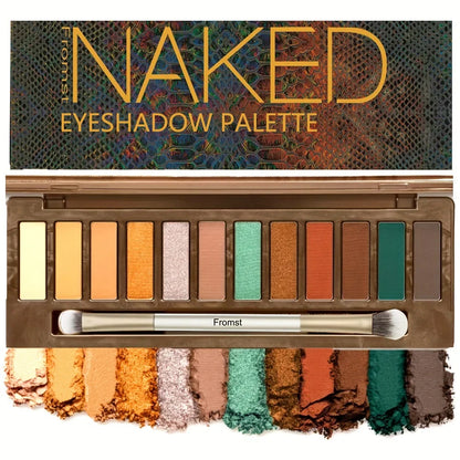 12-Color Eyeshadow Palette - Pearlescent Shimmer Waterproof 30g