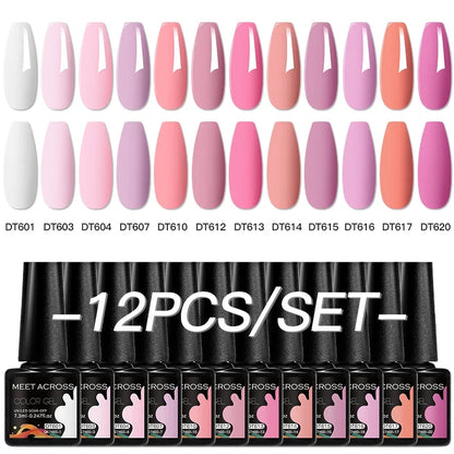 12pc All-season Nail Gel Polish Set Multicolor TPO HEMA Free Long-Lasting UV LED Nail Supplies for Women Daily & Party Wearing