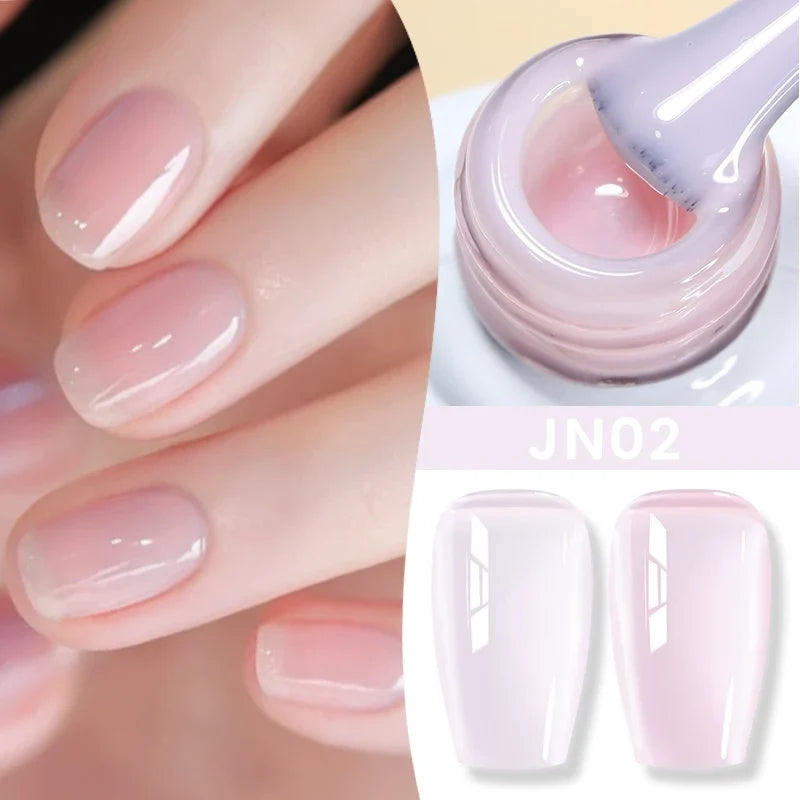 BORN PRETTY Milky White Jelly Nude Gel Nail Polish 10ml White Translucent Soak Off Gel Vernis Semi Permanent Need UV Light Cure