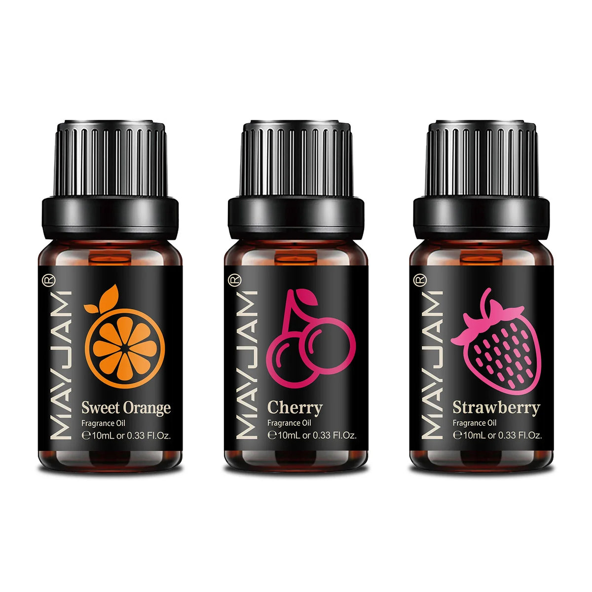 MAYJAM Fruit Essential Oil 10ml Cherry Banana Papaya Grape Litchi Guava Kiwifruit Pear Fig Fragrance Oil for Diffuser Candle
