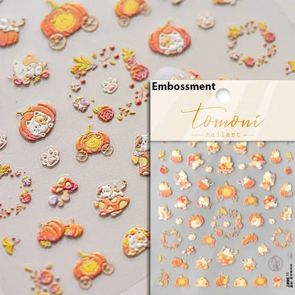 Cute Cat Eye Fishbone Animals Leopard Cat Ginger Cat Kitten Exclamation Point Paw Self Adhesive Nail Art Sticker Manicure Decals