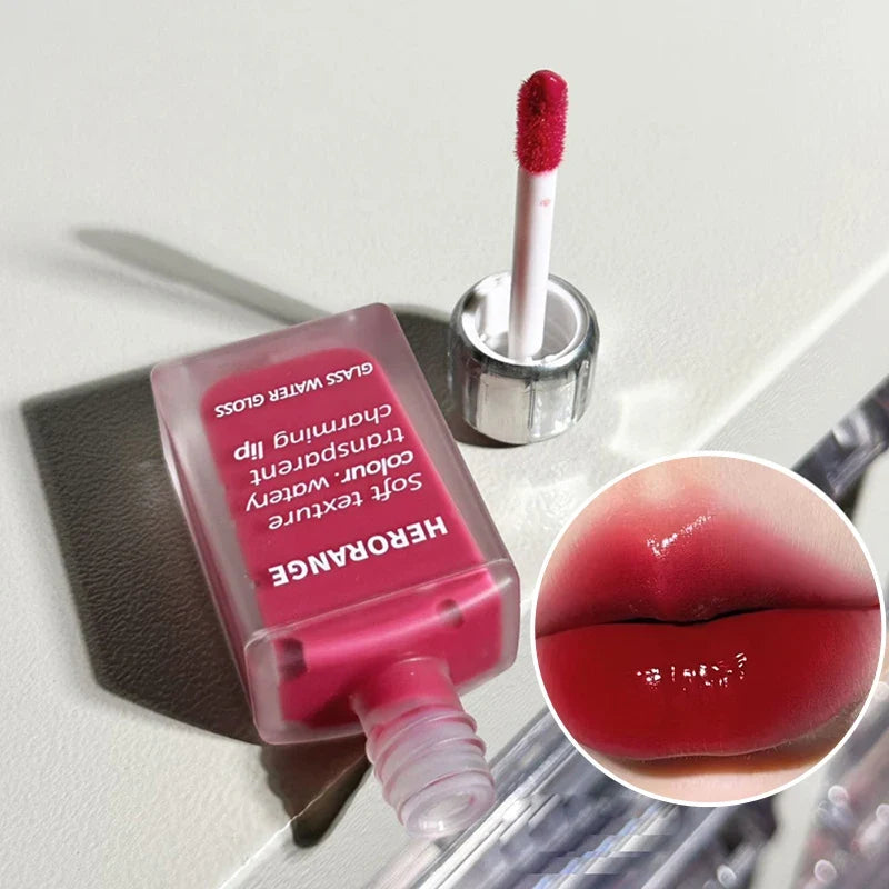 HERORANGE Light Glass-Like Lip Lacquer - Mirror Shine, Hydrating Formula; Smudge-Proof, Long-Wear, and Skin-Brightening