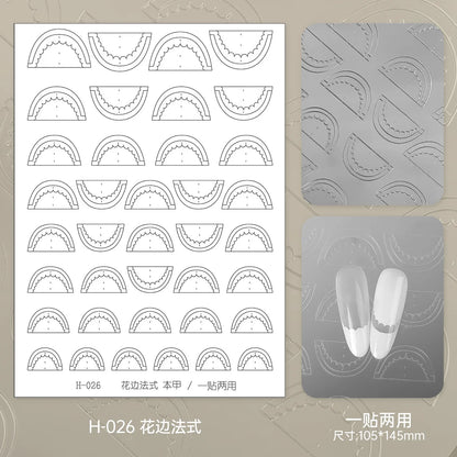 Kaniu Transparent Hollow French Nail Stickers Snowflake Starry Design Nail Art Decal Self-Adhesive Manicure Stencil Template