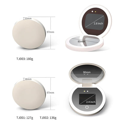 TENGMIR UV Smart Sunscreen Makeup Mirror Sunscreen detection mirror UV mirror sunscreen Testing Portable LED light makeup mirror
