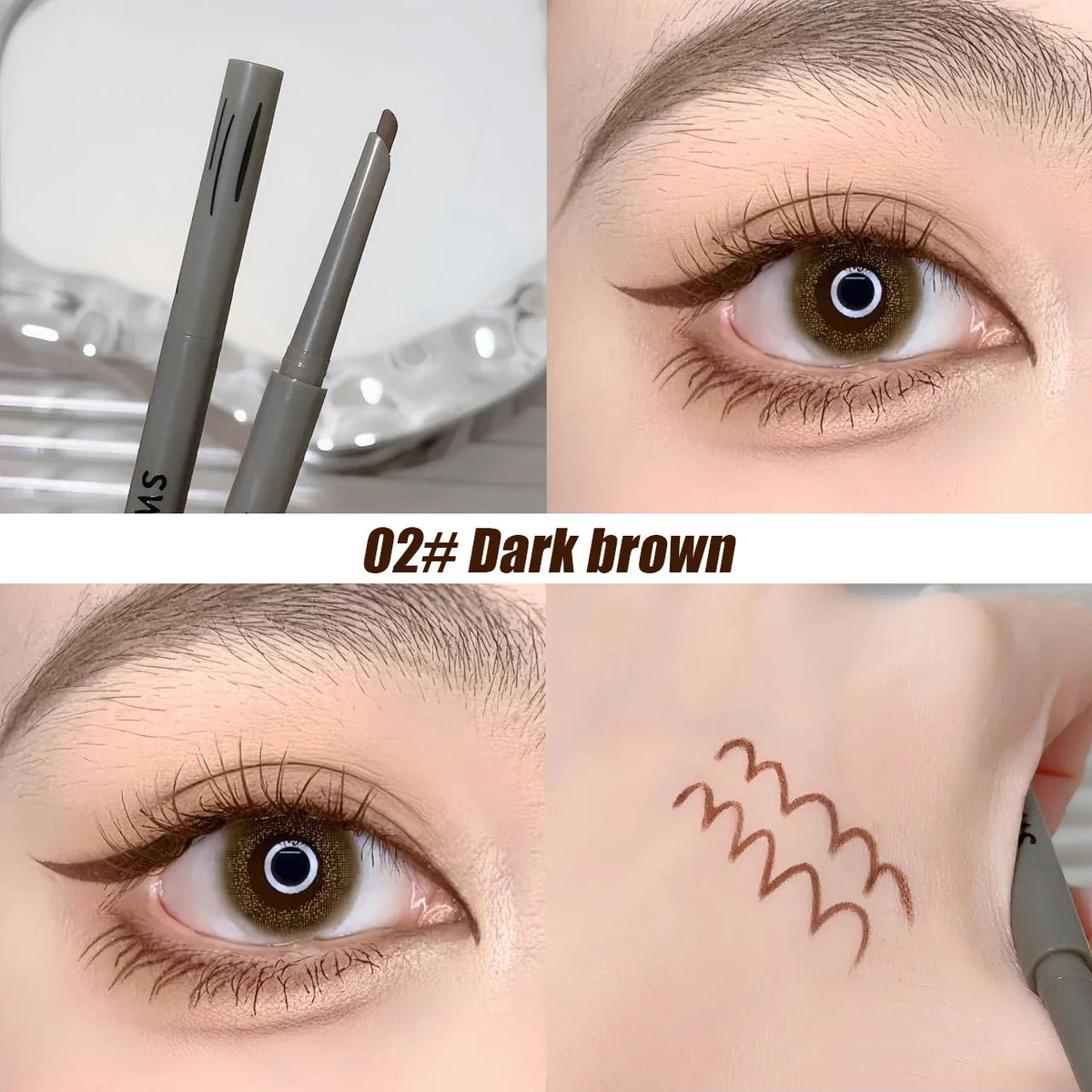 Silky Long-lasting Eye Liner Pencil  Eyeliner Pen Natural Matte Wine Red Eyeliner Easy To Color Waterproof Eye Make Up Cosmetics