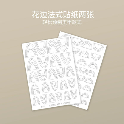 Kaniu Transparent Hollow French Nail Stickers Snowflake Starry Design Nail Art Decal Self-Adhesive Manicure Stencil Template