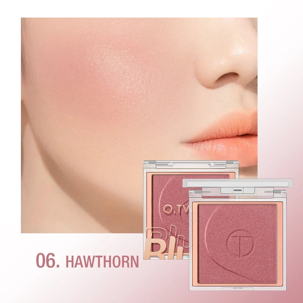 O.TWO.O 6 Color Blusher Mineral Soft Powder Long Lasting Natural Cheek Contour Palette Blush Shadow Matte Rouge Powder
