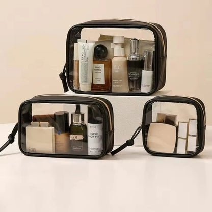 New Fashion Travel Portable Transparent Handheld Makeup Storage Bag Multi purpose Increased Capacity PVC Waterproof Toilet Bag