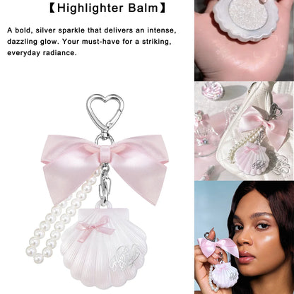 Flower Knows Cupid Sweetie Bear Face Powder with Solid Perfume Highlighter Pendant Long Lasting Portable Scent Makeup Decoration