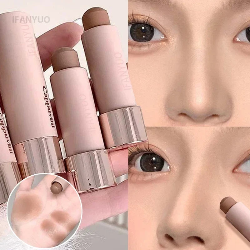 Gray Brown Bronzer Contouring Stick Waterproof Cream Texture Moisturizing Shadow Contouring Pen Face Concealer Cosmetics Makeup