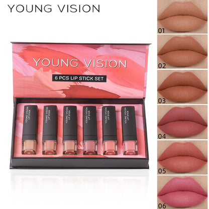 Langmanni matte lipstick set with matte finish, waterproof and not easy to stick to cups, 6-color gift box lipstick set