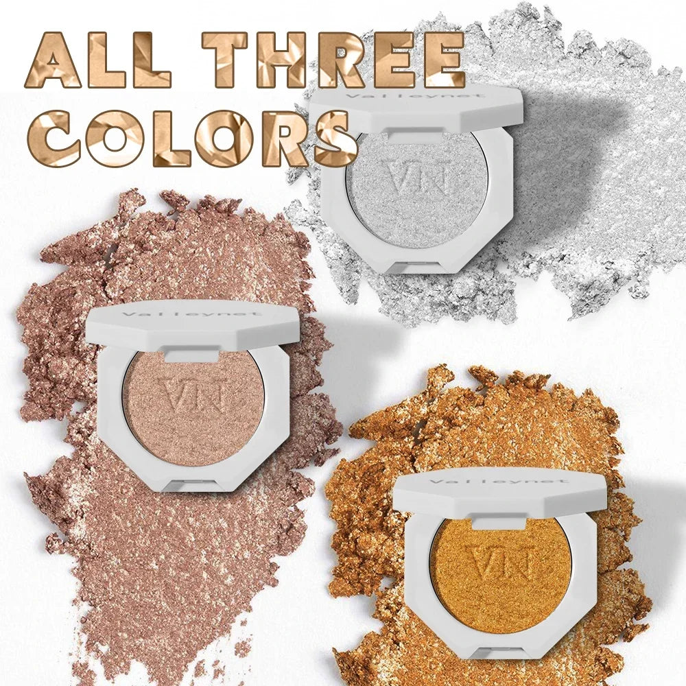 3 Color Highlighter Shimmer Waterproof Long-lasting Champagne Color Highlighter Powder Texture Brightening Facial Contours