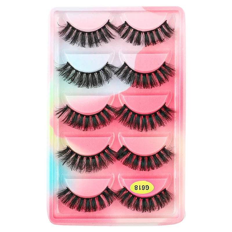 SHIDISHANGPIN 3/5/16 Pairs Natural Long False Eyelashes Dramatic Fluffy 3D Mink Lashes Wispy Wholesale Eye Lashes Thick Cils