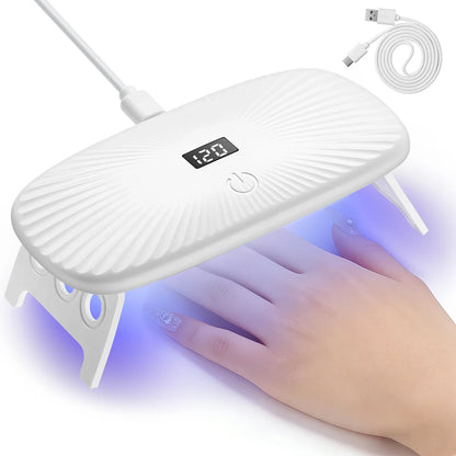 2-in-1 Handheld & Desktop UV Nail Lamp: Dual-Wavelength Fast Curing with 4-Timer Settings & Portable Design