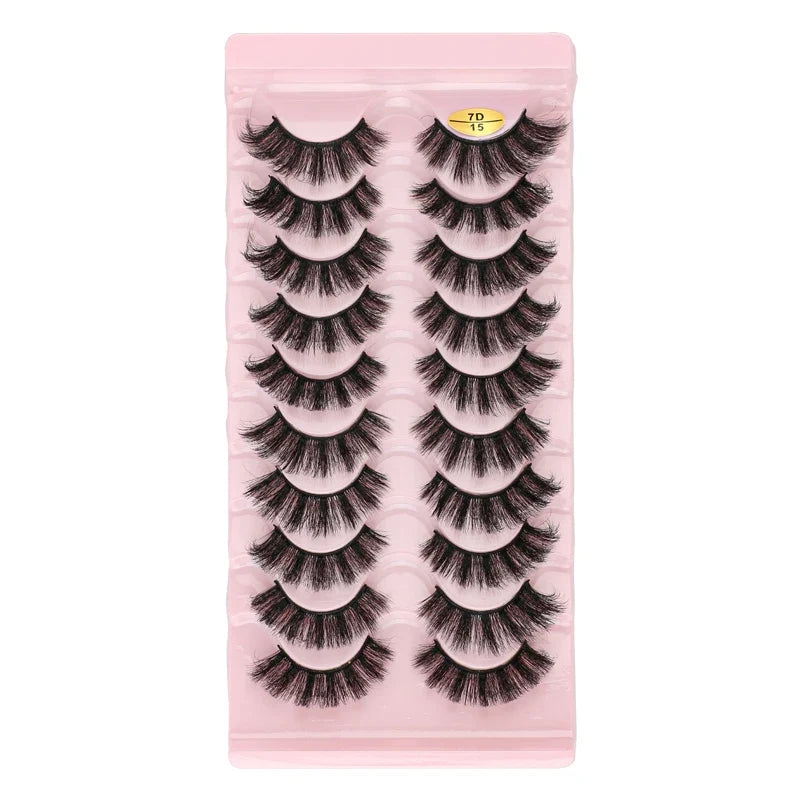 SHIDISHANGPIN 3/5/16 Pairs Natural Long False Eyelashes Dramatic Fluffy 3D Mink Lashes Wispy Wholesale Eye Lashes Thick Cils