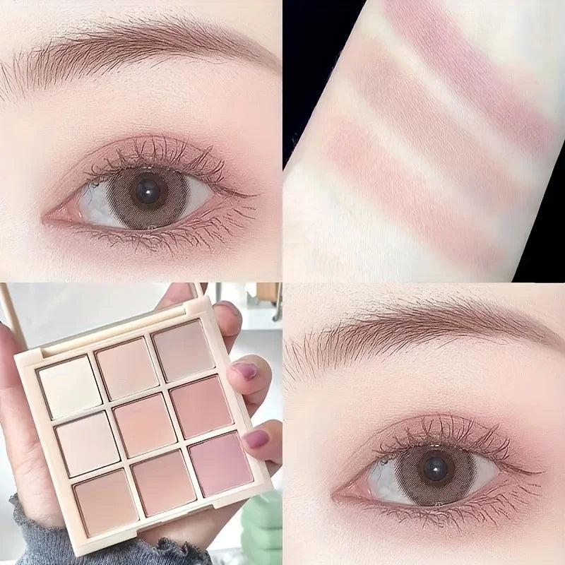 Multifunctional Eyeshadow Palette 9 Colors Various Shades Long Lasting Moisturizing Eye Shadow Palettes for Women Makeup Kit