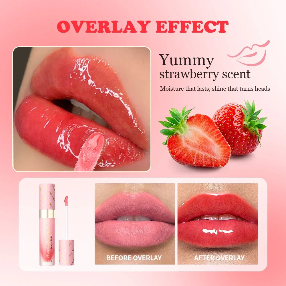 Lip Oil Lip Stain Set Glossy Clear Lip Gel Hydrating Moisturizing Long-lasting Lip Gloss Women Lips Skin Care Cosmetic Makeup