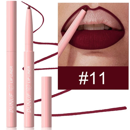 Velvet Matte Lip Liners Pencil Lipstick Makeup Soft Nude Red Brown Tint Lip Stain Waterproof Plumping Lip Outline Contour Makeup