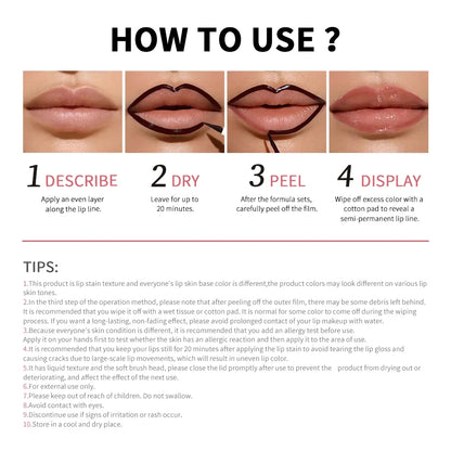 Lip Liner Pencil Peel Off Lip Stain Tattoo Long Wearing Matte Waterproof Smudge Proof Transfer Proof Lip Cosmetic For All Day