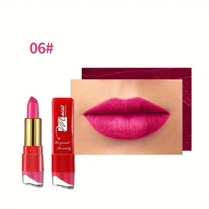 12 Colors Creamy Moisturizing Lipstick, Long Lasting Lipstick Leaning Tower Women and Schoolgirl Makeup Beginners Lip Makeup