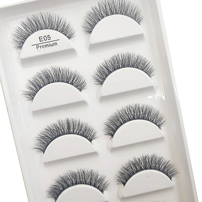 Transparent 3D Mink Eyelashes, Natural Clear False Eye Lashes, Soft Invisible Eyelash, Wispy Makeup Faux Cils, H13 X08, 5 Pairs