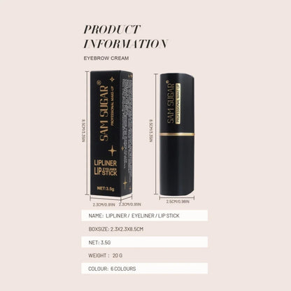 Black Long-Lasting Eyeliner Pen 24-Hour Waterproof Gel Cosmetic Makeup Fast-Dry Lip Liner Highlighter for Smokey Eye Look