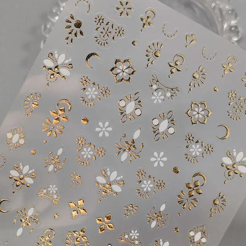 1pc Flower Nail Stickers Summer Floral Leaf Plant 5D Embossed Nail Slider Decals Self-Adhesive Nail Art Supplies Manicure Decor
