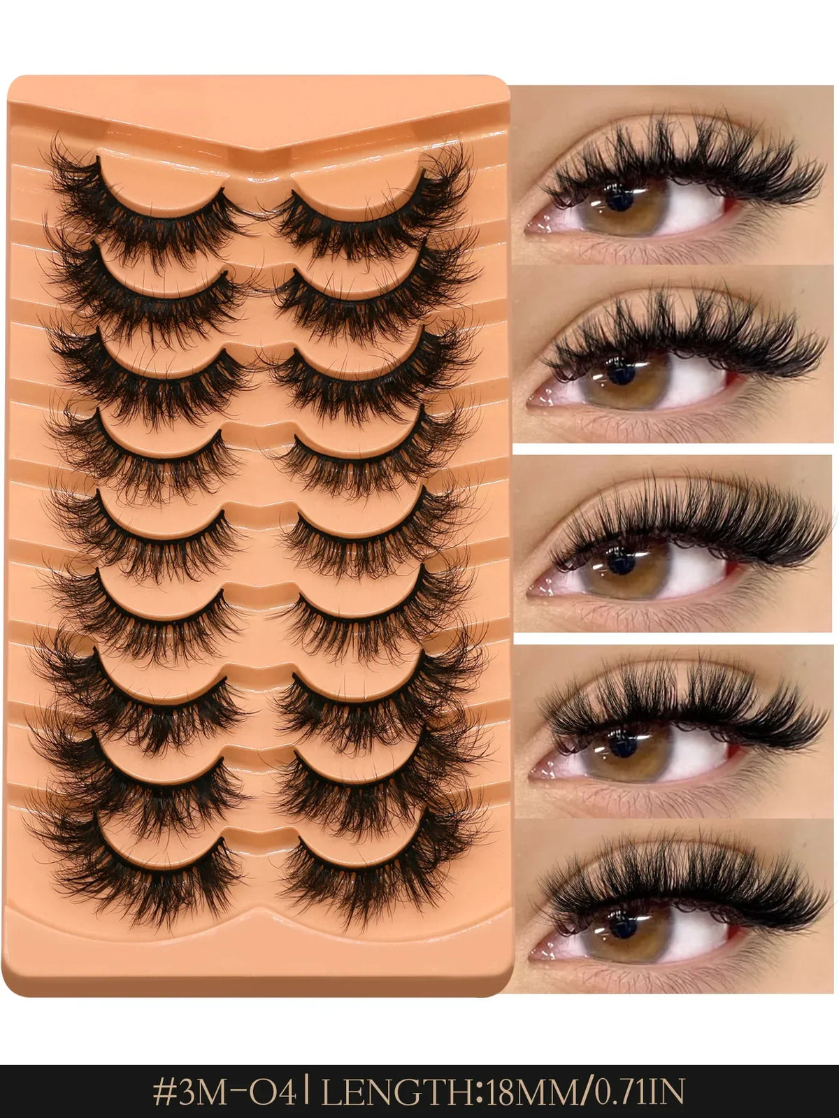 Cat Eyelashes Fluffy 3D Mink Eyelashes Natural Look False Lashes for Daily Party Wedding Lightweigh Reusable Makeup