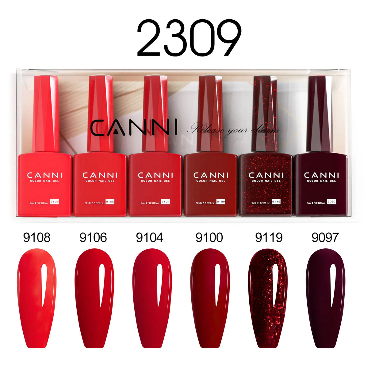 6pcs*9ml CANNI Nail Gel Polish Kit HEMA FREE Jade Jelly Nude Jelly Pink VIP Kit Christmas Gift French Nail Design Natural Color