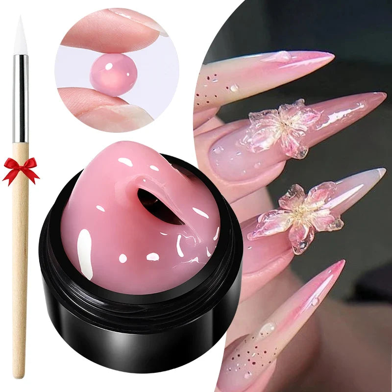 BORN PRETTY 15ml Clear Non Stick Hand Extension Gel 3D Shaping Sculpting Carving Nail Art Solid Hard Gel for Fake Nail
