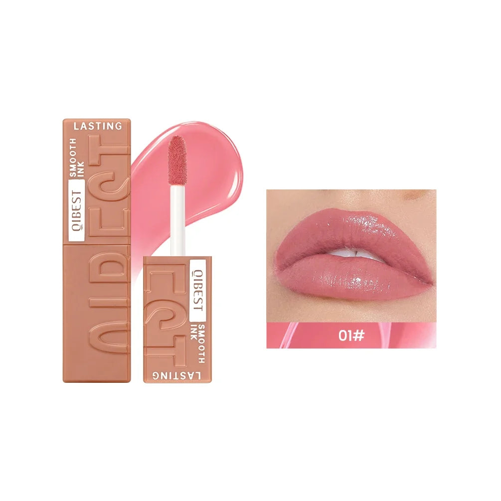 QIBEST 8 Color Watery Lip Gloss Waterproof Long Lasting Mirror Lip Glaze Moisturizing Liquid Lipstick Tint Women Makeup Cosmetic